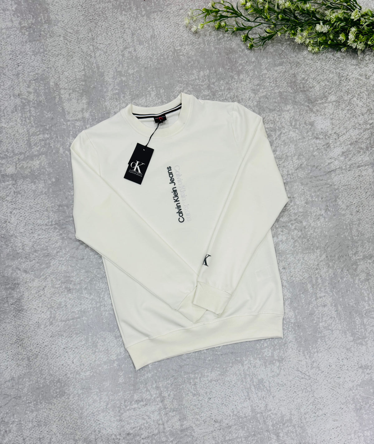 CK 01 sweetshirt beyaz