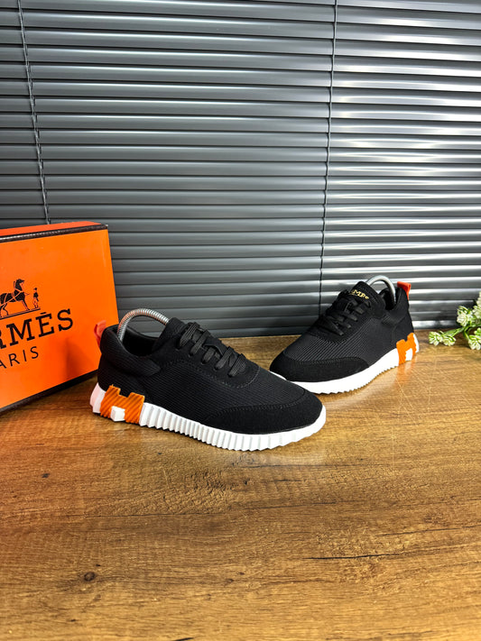 HERMES ayakkabı ÖRME siyah beyaz turuncu