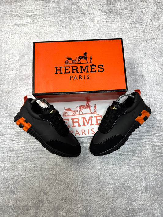 HERMES ayakkabı CİLT SÜET siyah turuncu