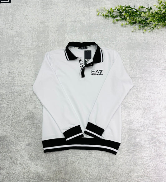 EA7 polo sweatshirt beyaz