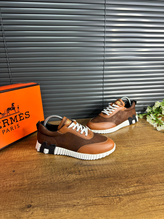 HERMES ayakkabı CİLT kahve beyaz