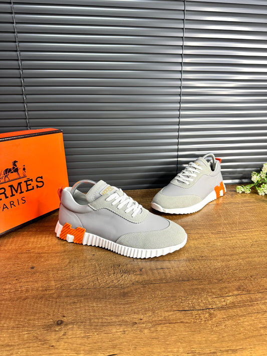 HERMES ayakkabı CİLT SÜET gri beyaz