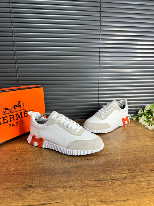 HERMES ayakkabı CİLT SÜET beyaz turuncu